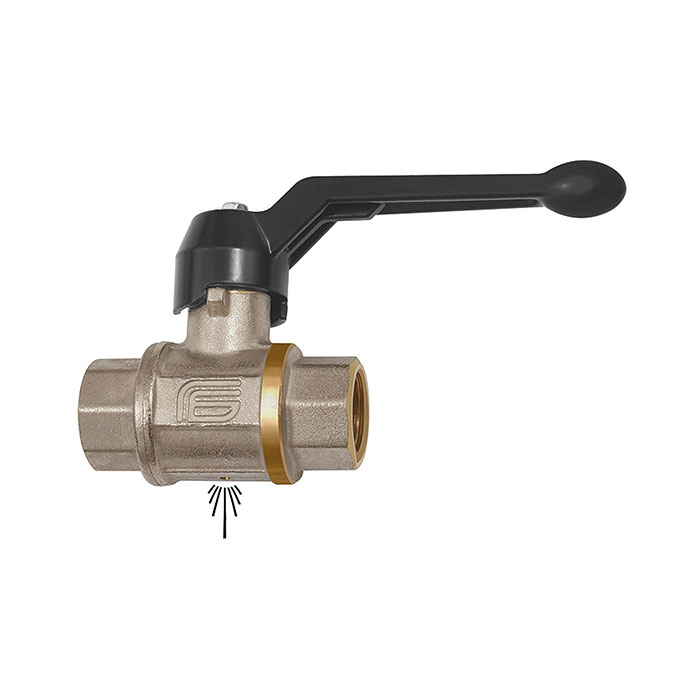 RIEGLER Ball valve not lockable, venting hole, Rp 1/2