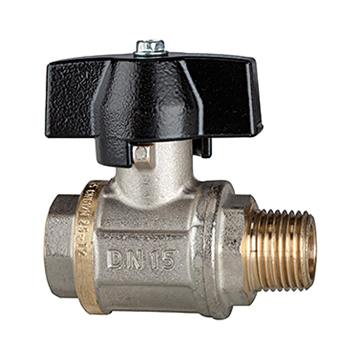 [103294] RIEGLER Ball valve heavy duty design, Butterfly handle, IT/ET, G/R 1/2