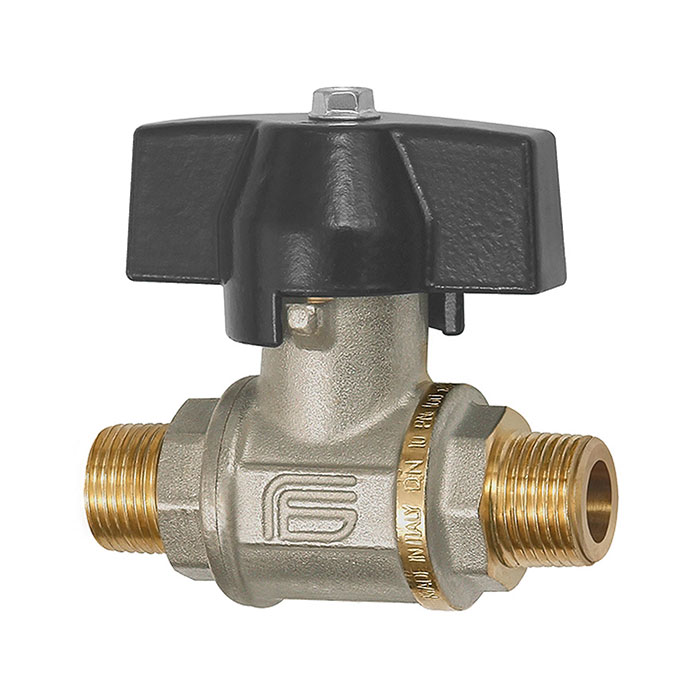 RIEGLER Ball valve heavy duty design, Butterfly handle, ET/ET, R 1