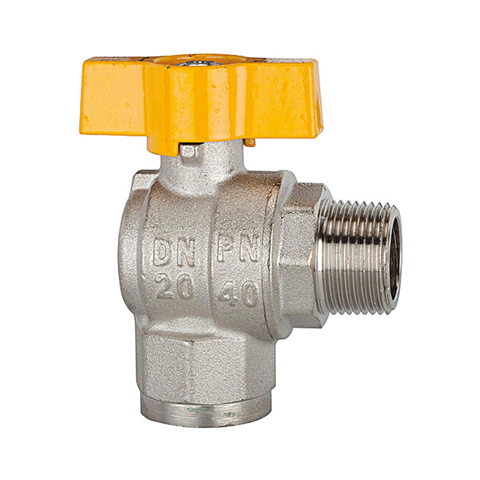 RIEGLER Rectangular ball valve, nickel-plated brass, IT/ET, R/Rp 1/2