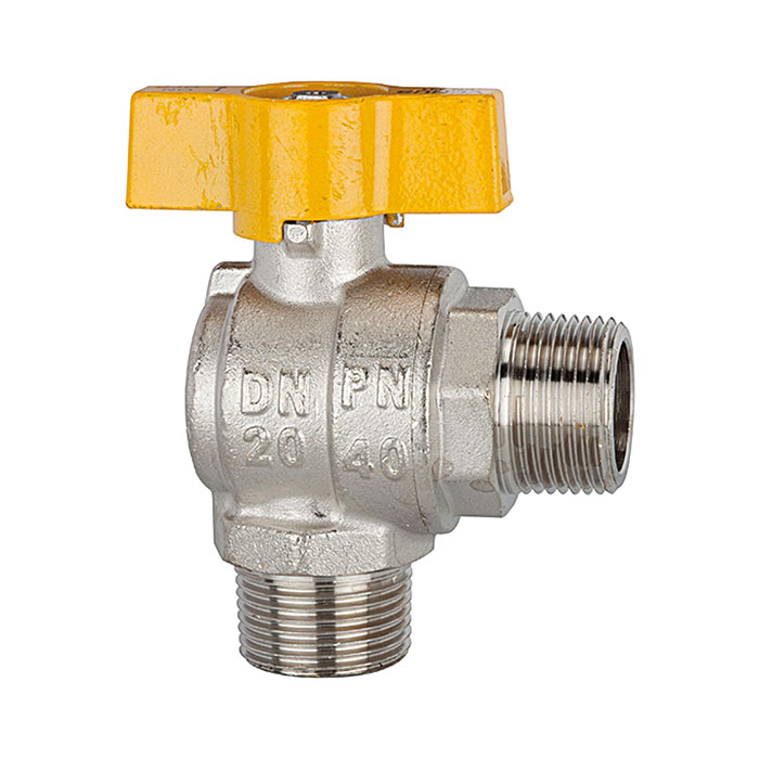 RIEGLER Rectangular ball valve, nickel-plated brass, ET/ET, R 3/4