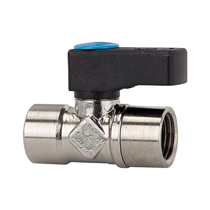 [103322] RIEGLER Mini ball valve, Rotating handle, nickel-plated brass, G 1/2 IT
