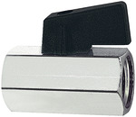 RIEGLER Mini ball valve, Smooth surface, nickel-plated brass, G1/2IT DN10