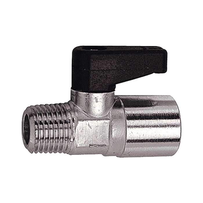 [103353] RIEGLER Mini ball valve, Rotating handle, R/Rp 1/4 ET/IT