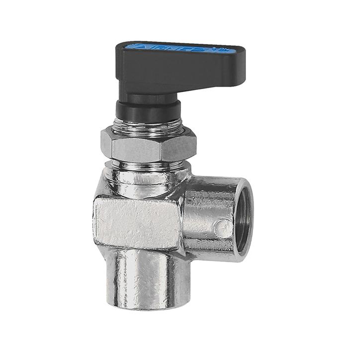 [103360] RIEGLER Angled mini ball valve, Control panel integration, G 1/8 IT