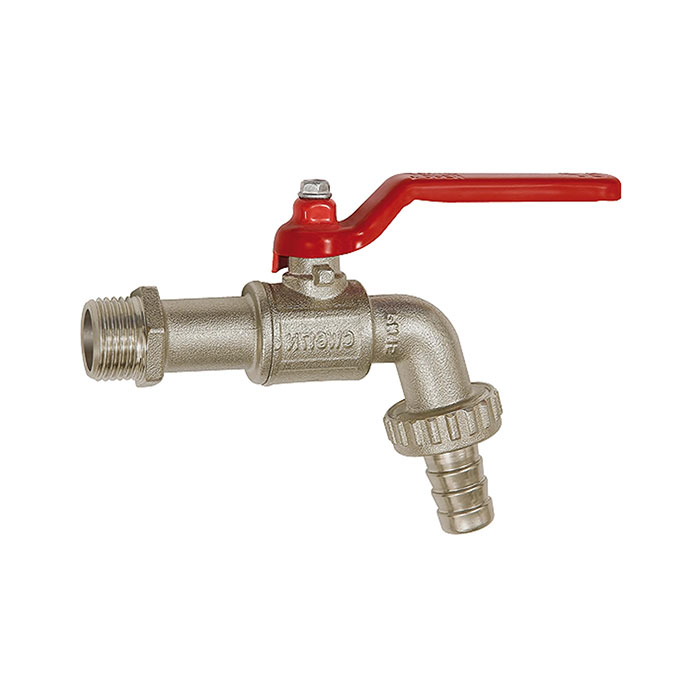 RIEGLER Ball drain valve, nickel-plated brass, G 3/4 ET, DN 20