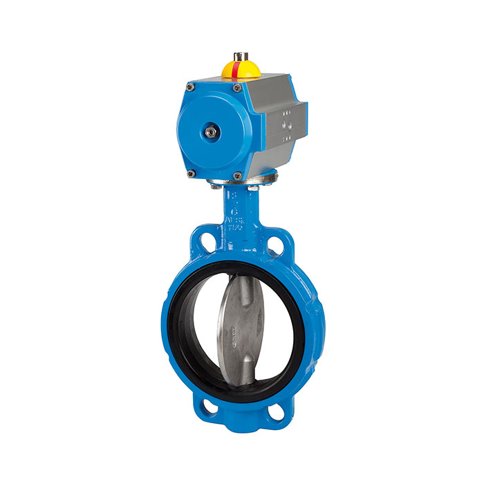 RIEGLER Intermediate flange blocking flap, Pneum. actuation drive, DN 150
