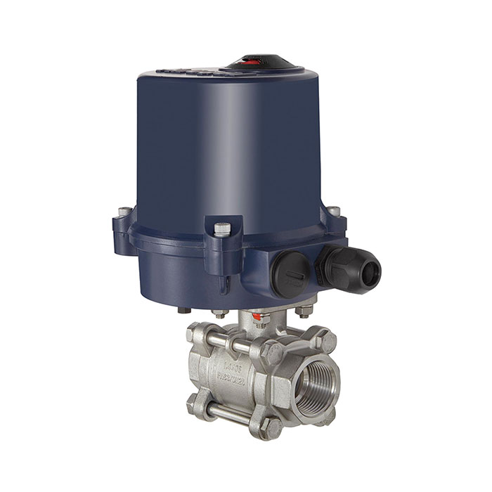RIEGLER Stainless steel ball valve, Electr. actuation drive, 24 V DC
