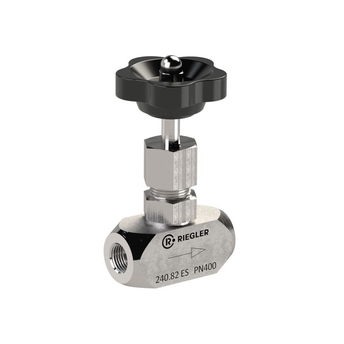 [103771] RIEGLER Needle valve, Stainless steel 1.4571, G 1/2, DN 8