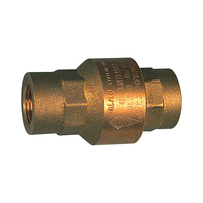 RIEGLER Rückschlagventil, voller Durchgang, Messing, Rp 1 1/4, 20-50 mbar