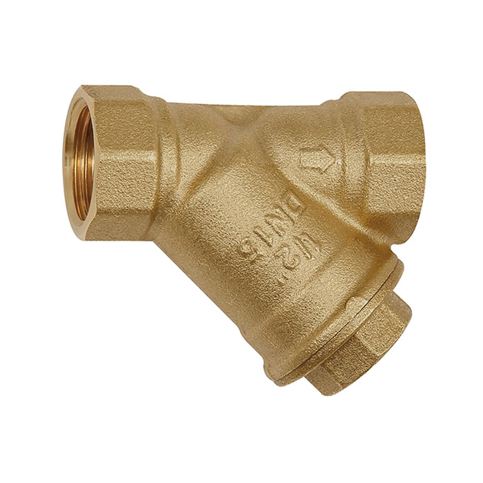 RIEGLER Dirt strainer, bright brass, G 1 1/4, DN 32, mesh width 0.5 mm