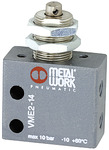 RIEGLER 3/2-Miniventil, mech., Stößel, Schalttafeleinbau,NC 4 mm seitl.