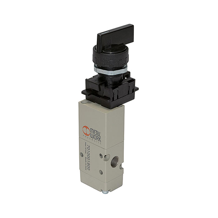 RIEGLER 3/2-way valve man. long rotating lever NC monost.G1/8 valve pos.2