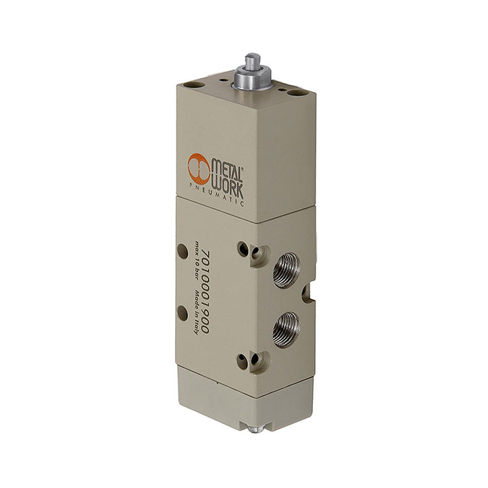 RIEGLER Stem actuated valve, 5/2-way, monostable, NC, G 1/8