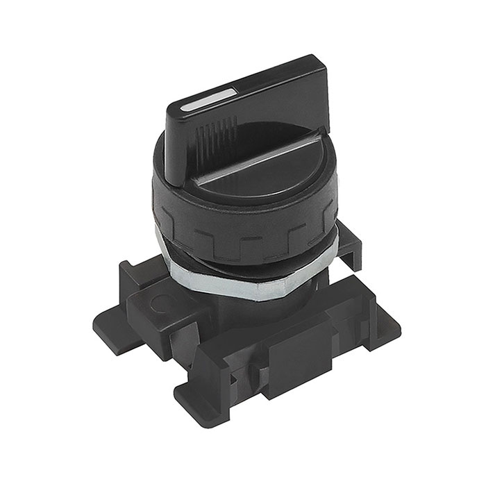 RIEGLER Short rotating lever, black, 2 positions, monostable