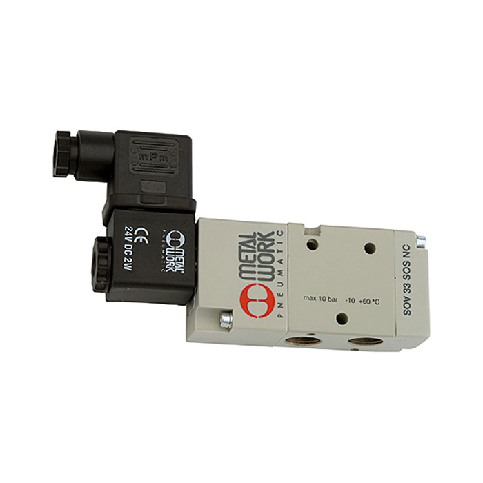 RIEGLER 3/2-way valve, electropneum., monostable, G 1/2, NC, 230 V AC