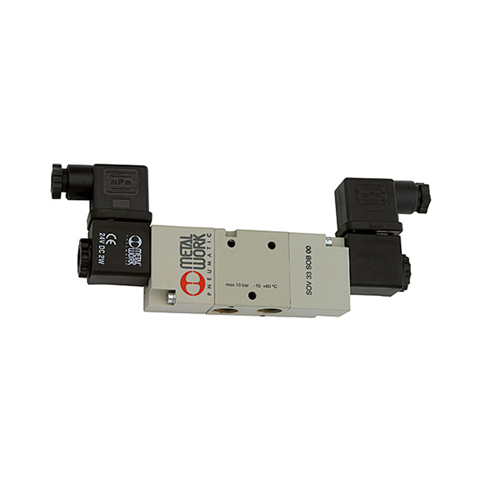 RIEGLER 3/2-Wegeventil, elektropneumat., bistabil, G 1/8, 24 V DC