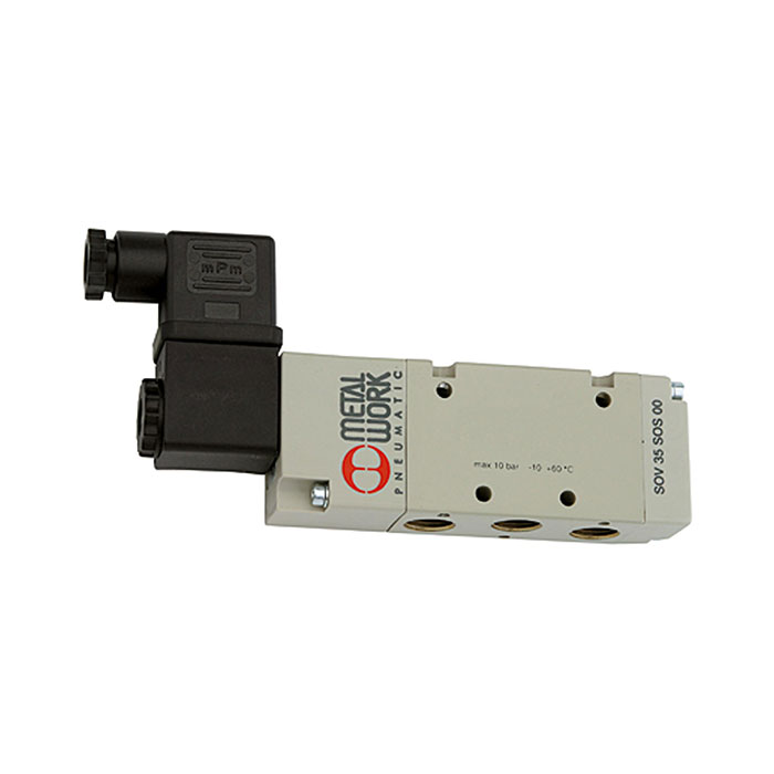 RIEGLER 5/2-way valve electropneum., monostable, G 3/8, 230 V AC