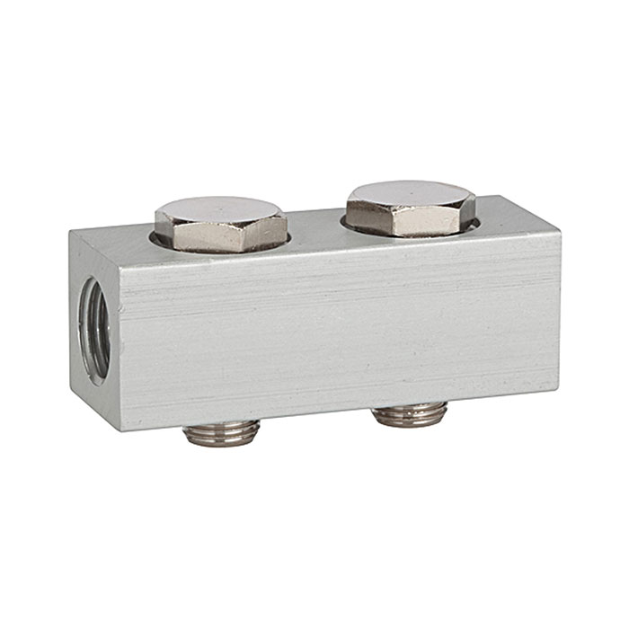 RIEGLER Supply strip for the way valves, with 2 valve positions, G 1/4