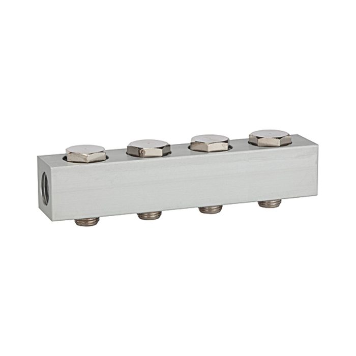 [106618] RIEGLER Supply strip for the way valves, with 4 valve positions, G 1/4