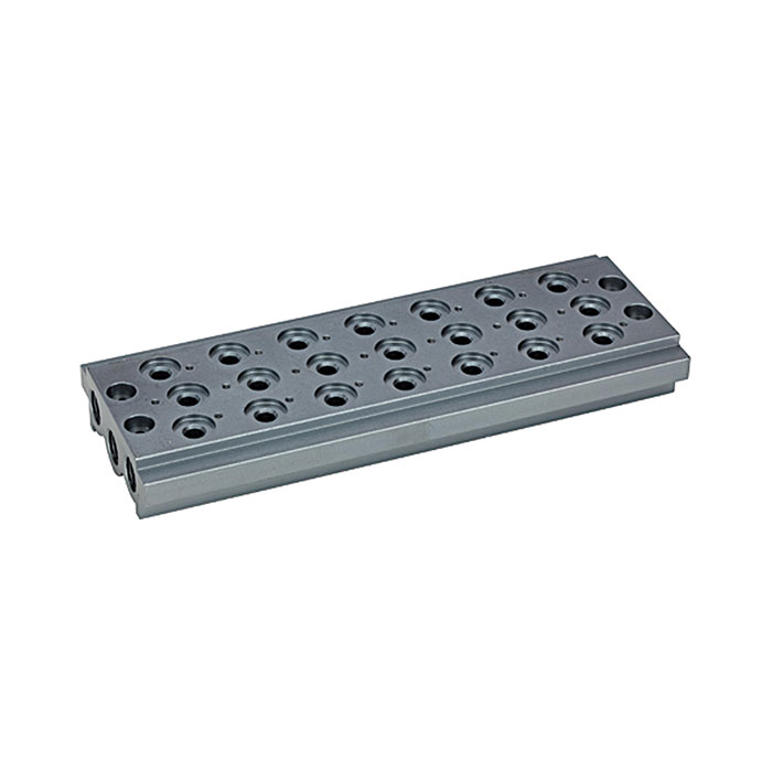 RIEGLER Multi-base plate for the way valves, 7 valve positions, G 1/8