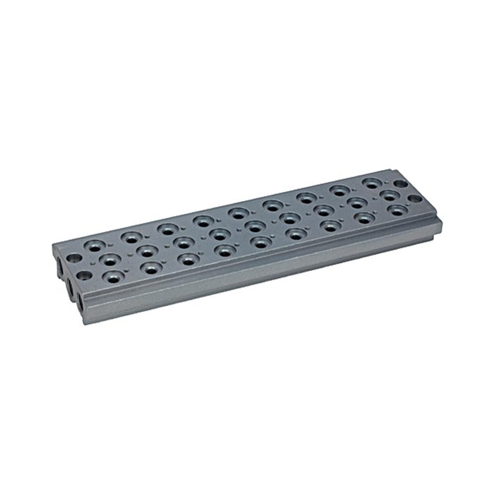 [106629] RIEGLER Mehrfach-Grundplatte für Wegeventile, 9 Ventilpositionen, G 1/8