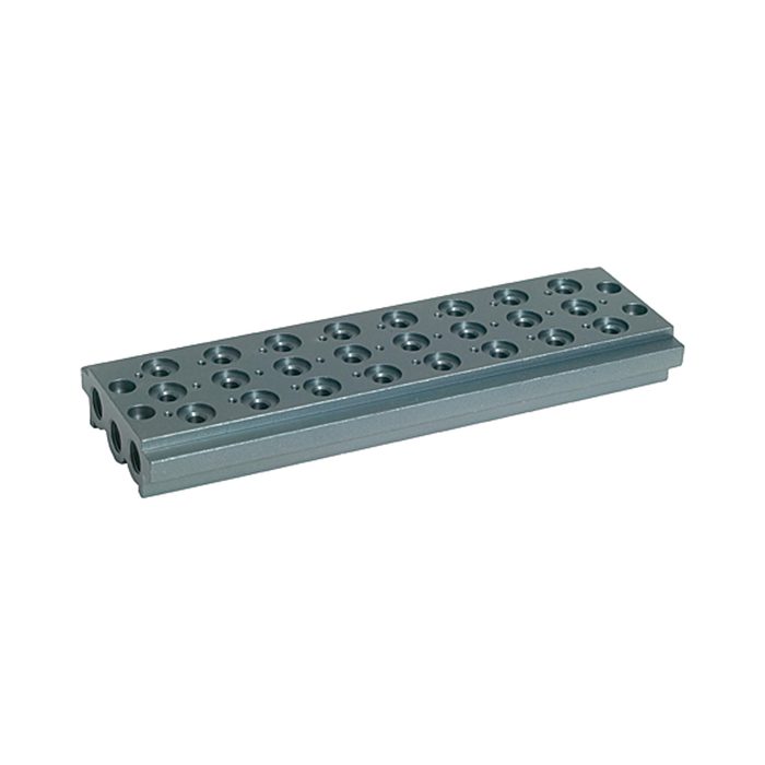 [106638] RIEGLER Mehrfach-Grundplatte für Wegeventile, 8 Ventilpositionen, G 1/4