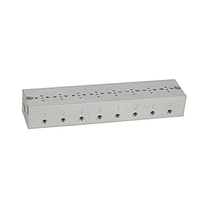 RIEGLER Series base plate 8-fold, M5 for mini solenoid valve 15 mm