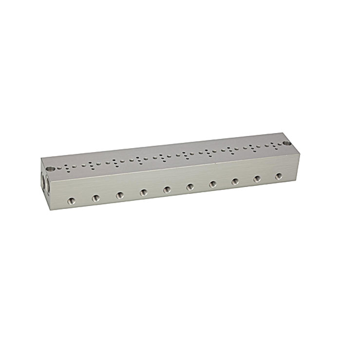RIEGLER Series base plate 10-fold, M5 for mini solenoid valve 15 mm