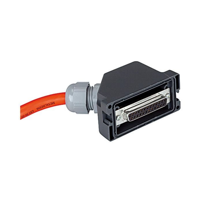 [106700] RIEGLER El. Anschl. Multipol 25-polig, IP 65, Steckdose IP 67, 1 m Kabel