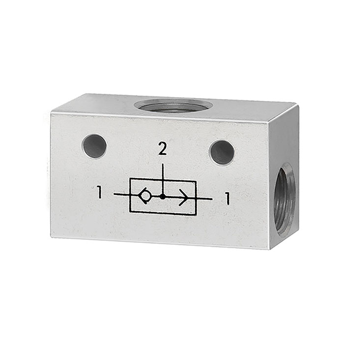 RIEGLER ODER-Ventil, 3 x G 1/8 Aluminium
