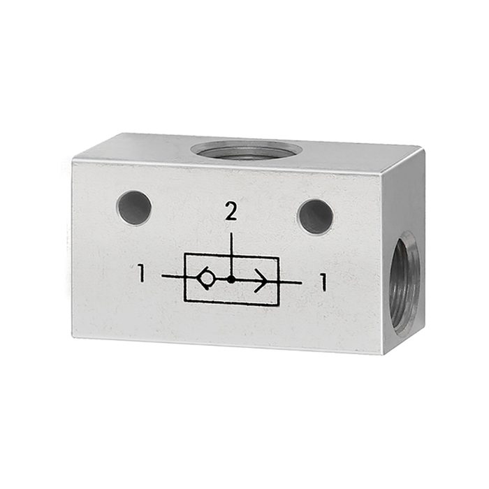[106703] RIEGLER ODER-Ventil, 3 x G 1/8 Aluminium