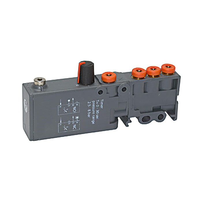 RIEGLER Pneumatik Logikelement, Timer, Alu anodisiert / Technopolymer