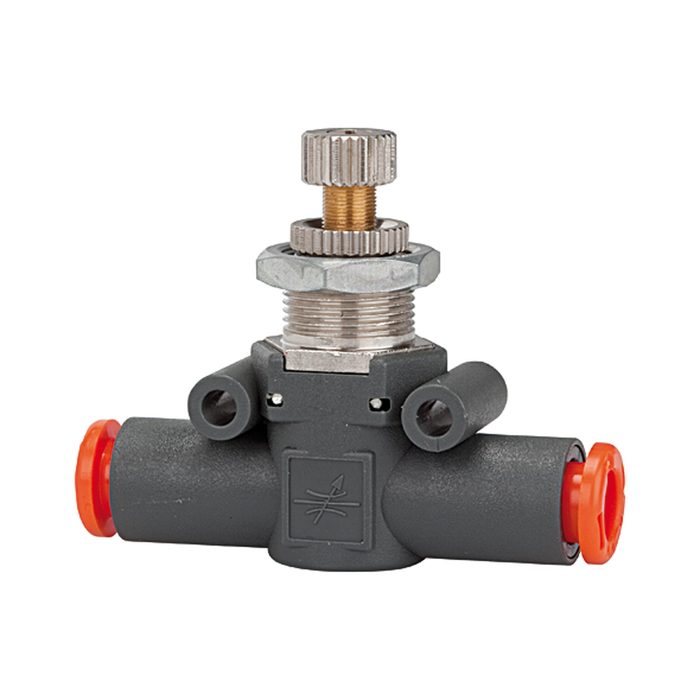 [106733] RIEGLER Bidirect. flow control valve, Flow both sides, hose-hose, hose Ø8