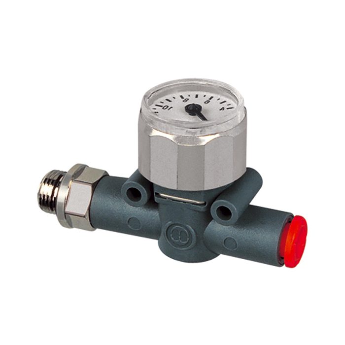 [106761] RIEGLER Pressure gauge, Thread (inlet) - hose (outlet), G 1/4, hose Ø 8
