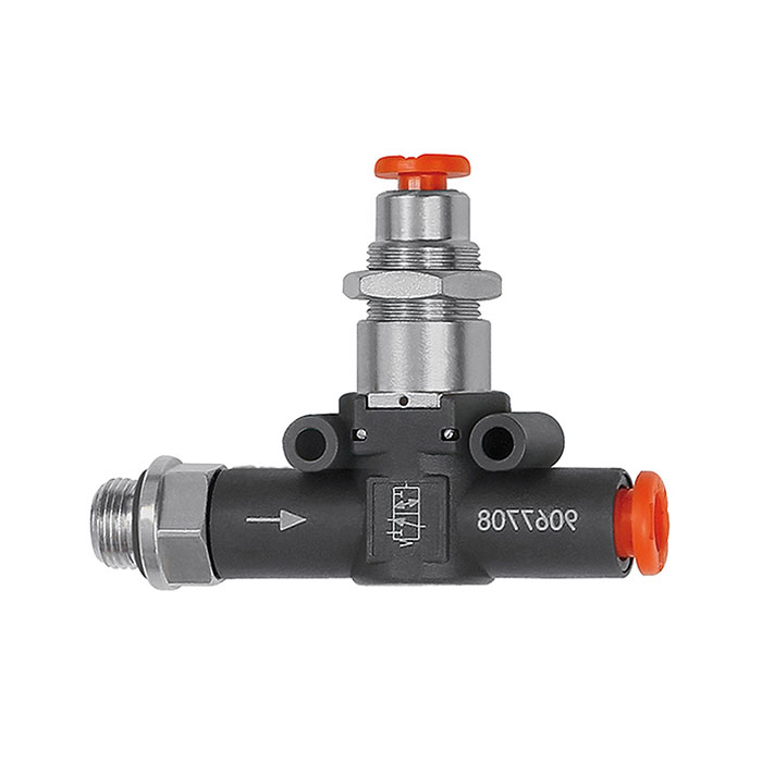 RIEGLER 3/2-way valve, pneumat., NC, thread-hose, G 1/8, hose Ø 6