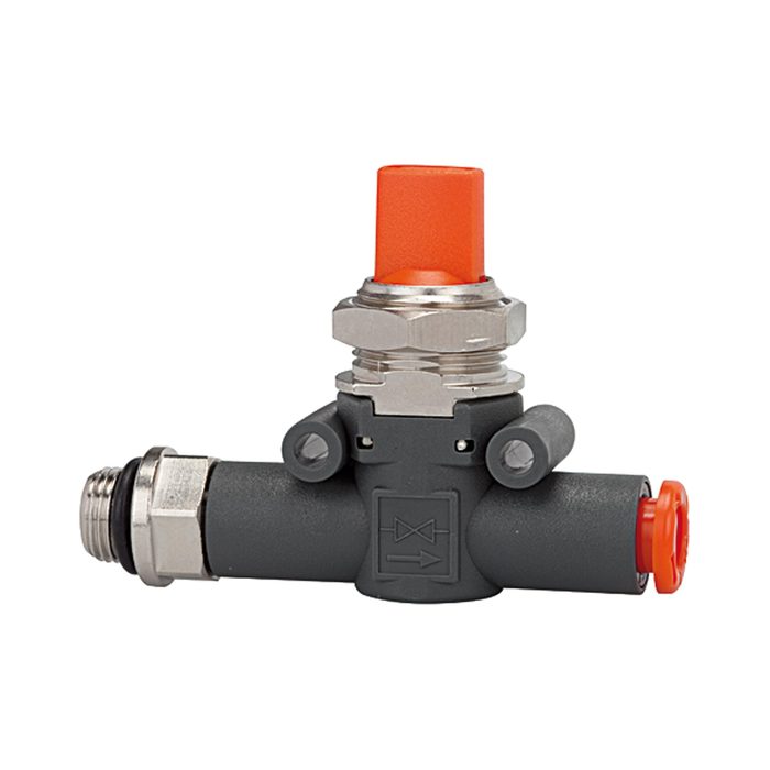 [106834] RIEGLER Blocking valve, Thread (inlet) - hose (outlet), G 1/8, hose 8