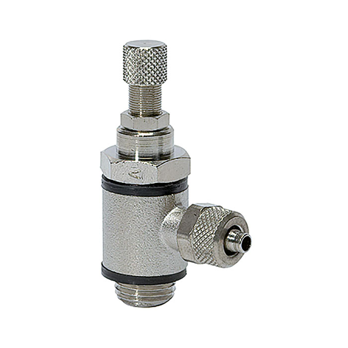 RIEGLER Throttle check valve,Supply air throttle,quick conn.Hose 5/3,G1/8