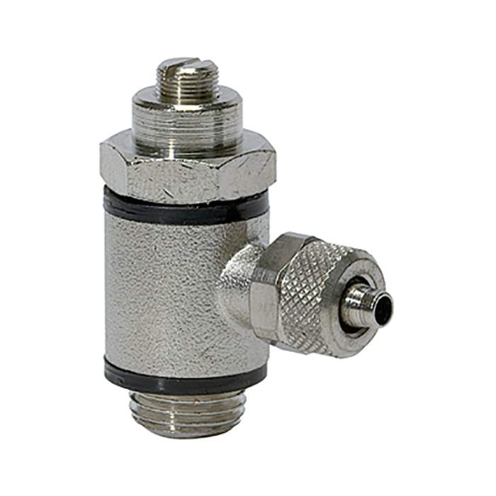 [106971] RIEGLER Throttle valve, both directions throttling (B) quick connector,M5