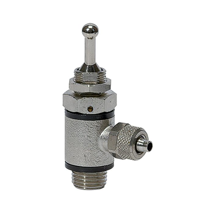 [107028] RIEGLER 3/2-way toggle lever valve, Hose side, Quick connector, G 1/4