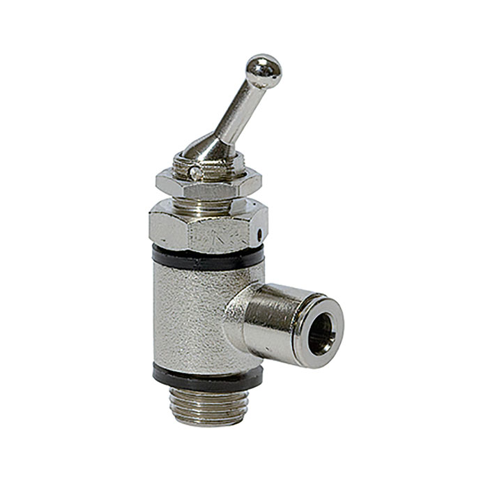 [107034] RIEGLER 3/2-way toggle lever valve, Hose side, Push-in connector, G 1/4