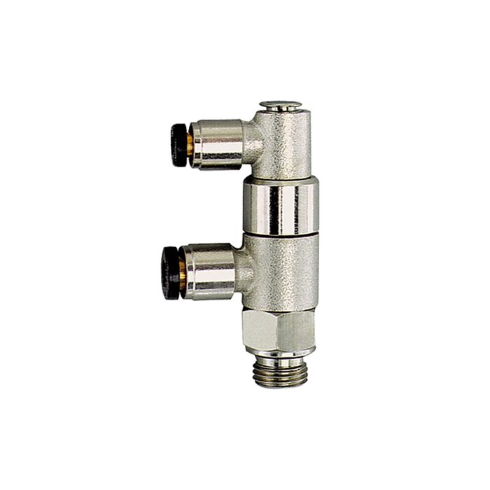 [107068] RIEGLER Stopper valve pneumatically actuated, G 1/2, Plug connector 12/4