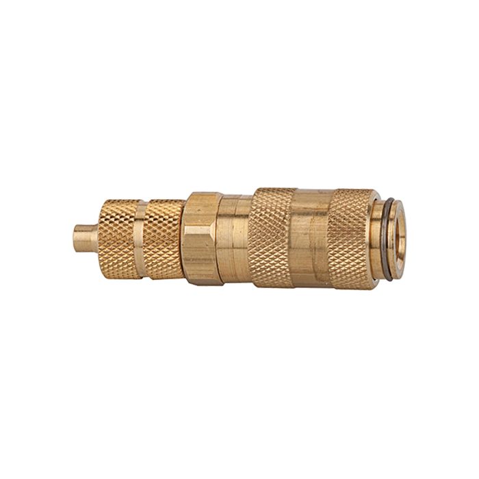 [107077] RIEGLER Quick-connect coupling I.D. 2.7, bright brass, Hose connect. 6x4