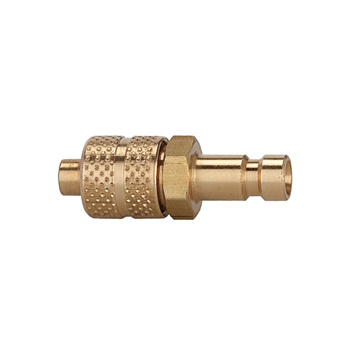 [107082] RIEGLER Nipple for couplings I.D. 2.7, bright brass, for hose 6x4
