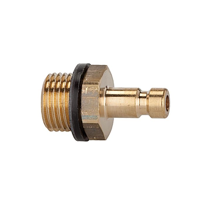 [107083] RIEGLER Nippel für Kupplungen NW 2,7, Messing blank, M5 AG, SW 7