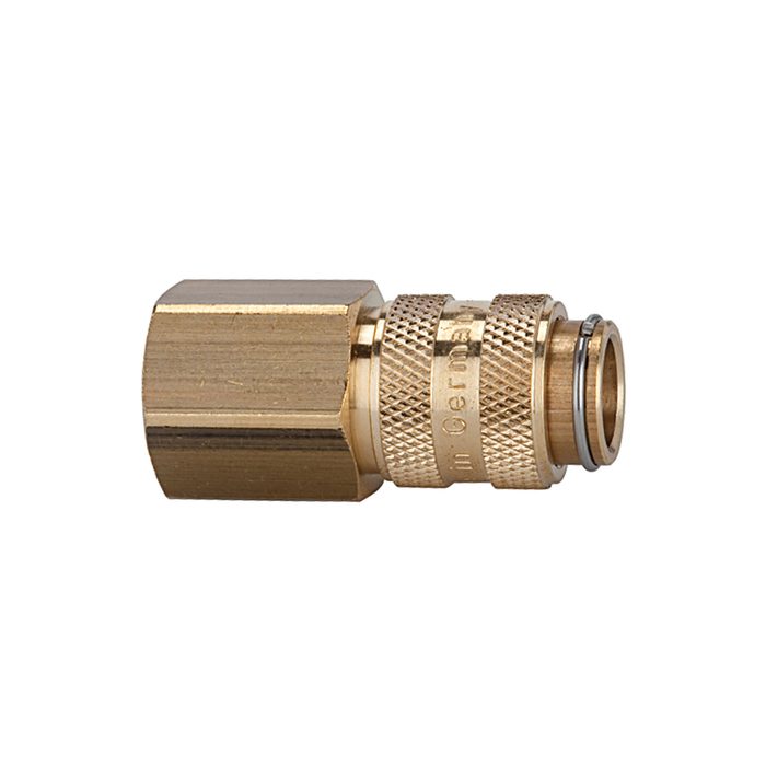 [107129] RIEGLER Quick-connect coupling I.D. 5, bright brass, G 1/4 IT