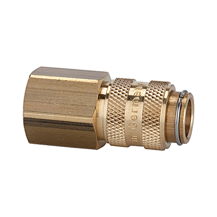 [107130] RIEGLER Quick-connect coupling I.D. 5, bright brass, G 3/8 IT