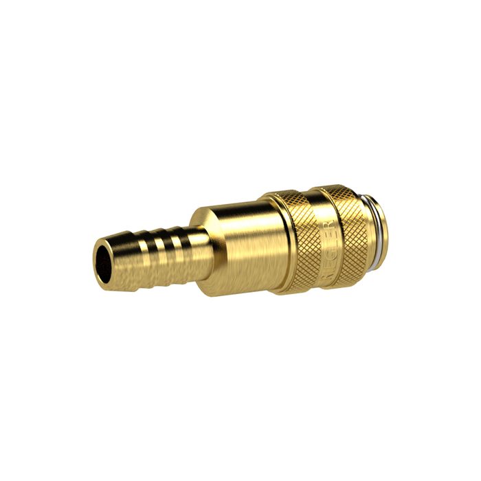 [107134] RIEGLER Quick-connect coupling I.D. 5, bright brass, Sleeve I.D. 8