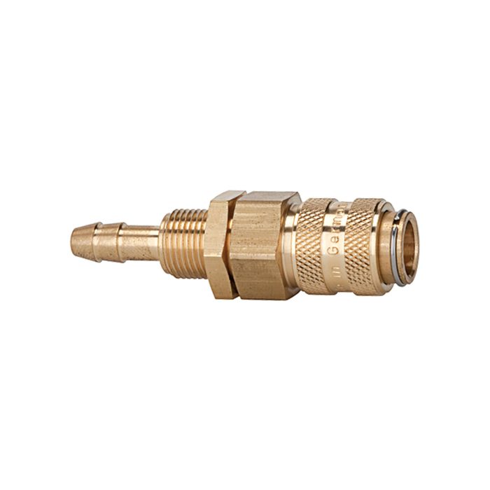 [107138] RIEGLER Quick-connect coupling I.D. 5, bright brass, Sleeve I.D. 4, M10x1
