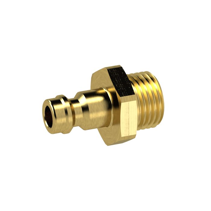 [107150] RIEGLER Nipple for couplings I.D. 5, bright brass, G 3/8 ET, AF 19